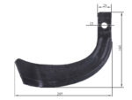 Нож фрезы левый 550GR 160*205 мм