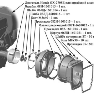 Переходной комплект для под импортный двигатель минитрактора МТЗ (082) 132