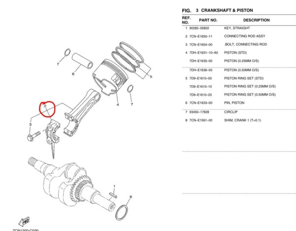 Шатун Yamaha MX200